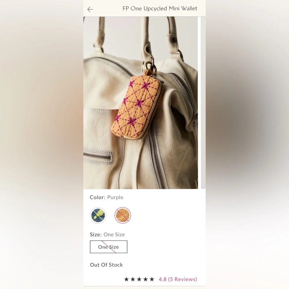 Free People ~ One Upcycled Mini Wallet ~ NWT* - Picture 3 of 14